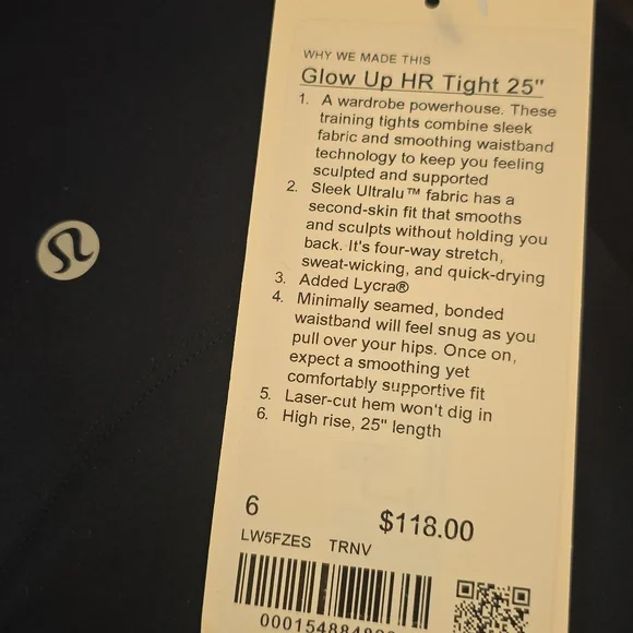 lululemon Glow UP HR Tight 25" In True Navy Size 6 - Picture 2 of 6